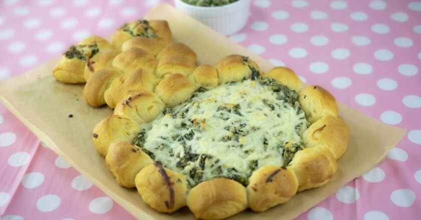 Spinach Dip in Bunny-Shaped Crescent Rolls