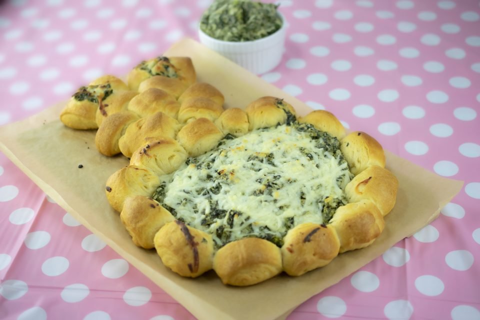 Spinach Dip in Bunny-Shaped Crescent Rolls