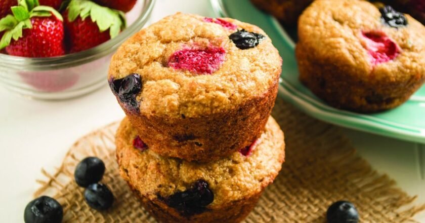 Mixed Berry Whole-Wheat Muffins