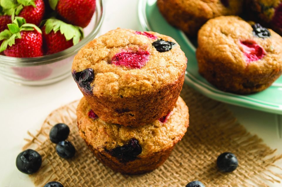 Mixed Berry Whole-Wheat Muffins