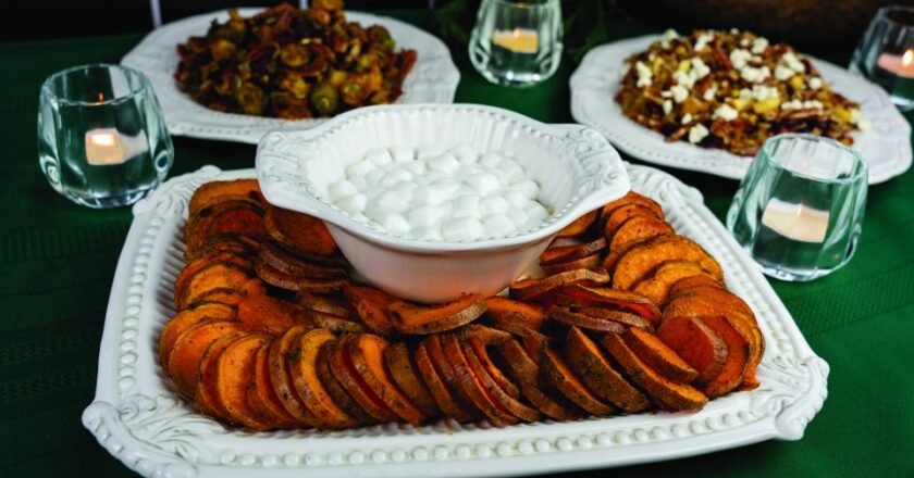Roasted Sweet Potatoes with Marshmallow Sauce